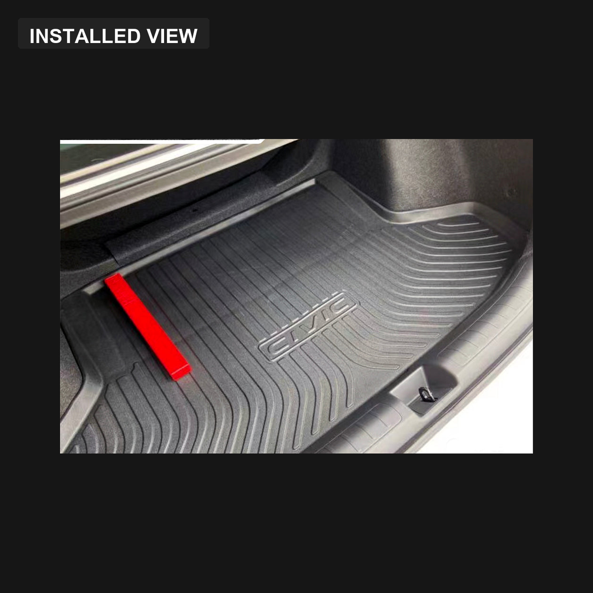 Boot tray installed in a Honda Civic 11th Gen FE Sedan