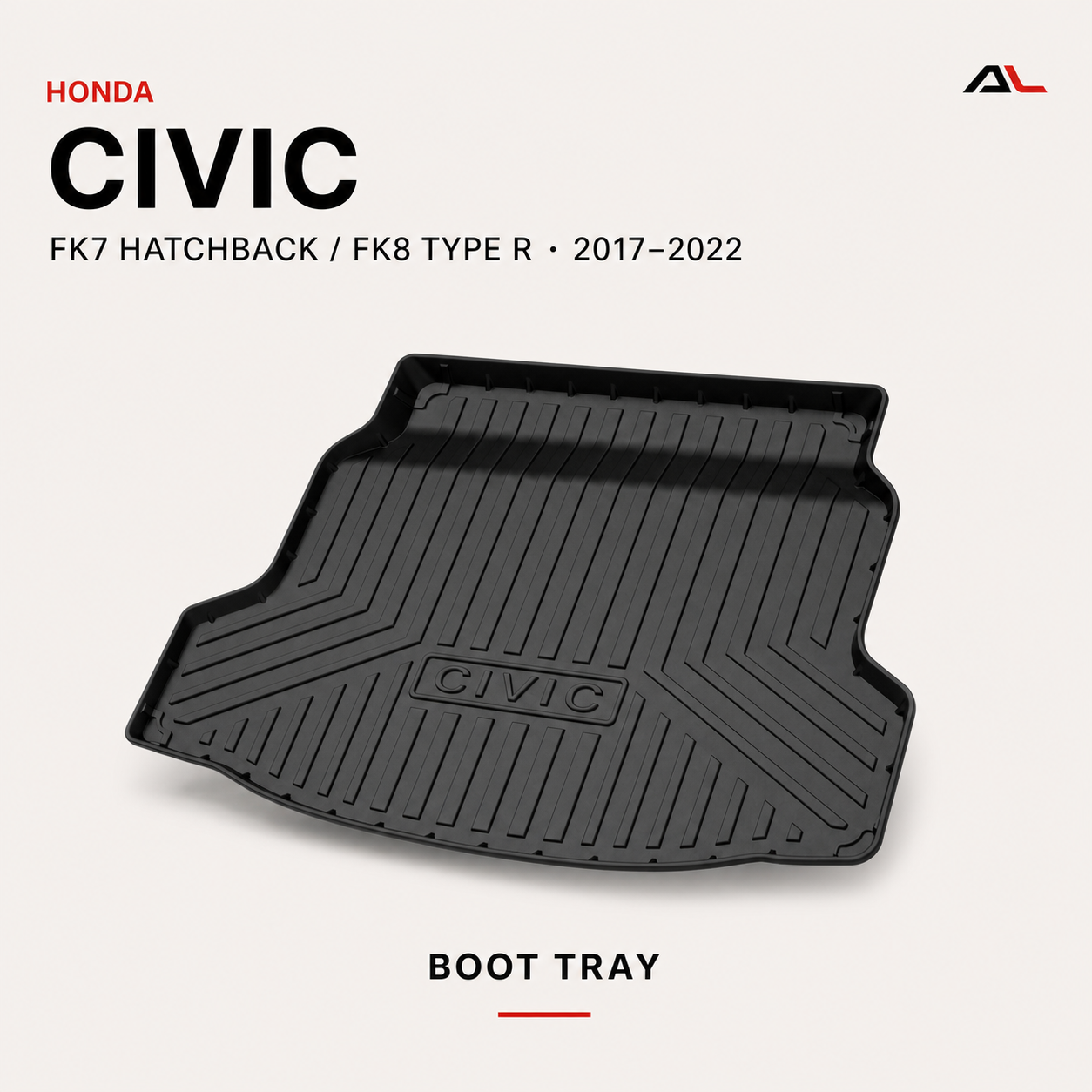 Honda Civic FK7 Hatchback and FK8 Type R boot tray V2 product hero