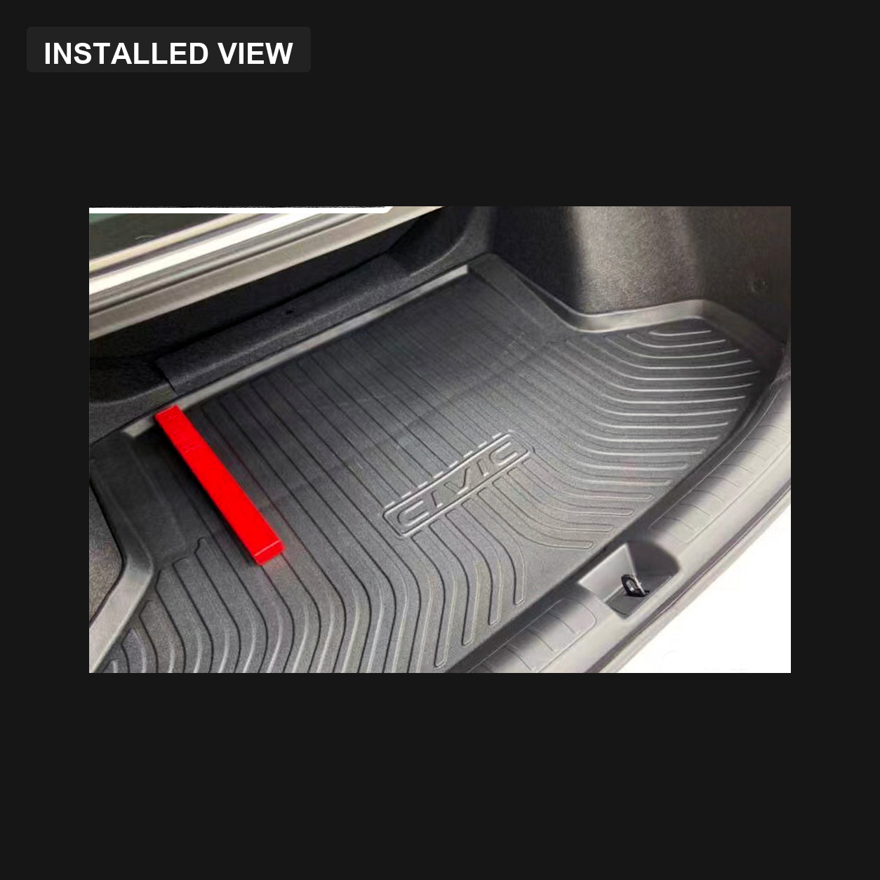 Boot tray installed in a Honda Civic 11th Gen FE Sedan