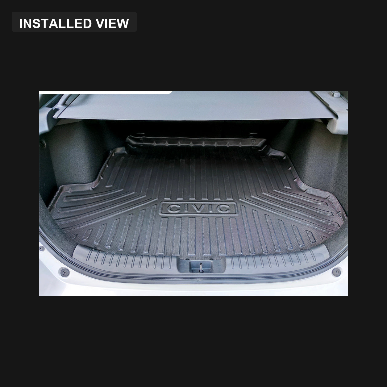Boot tray installed in a Honda Civic FK7 or FK8